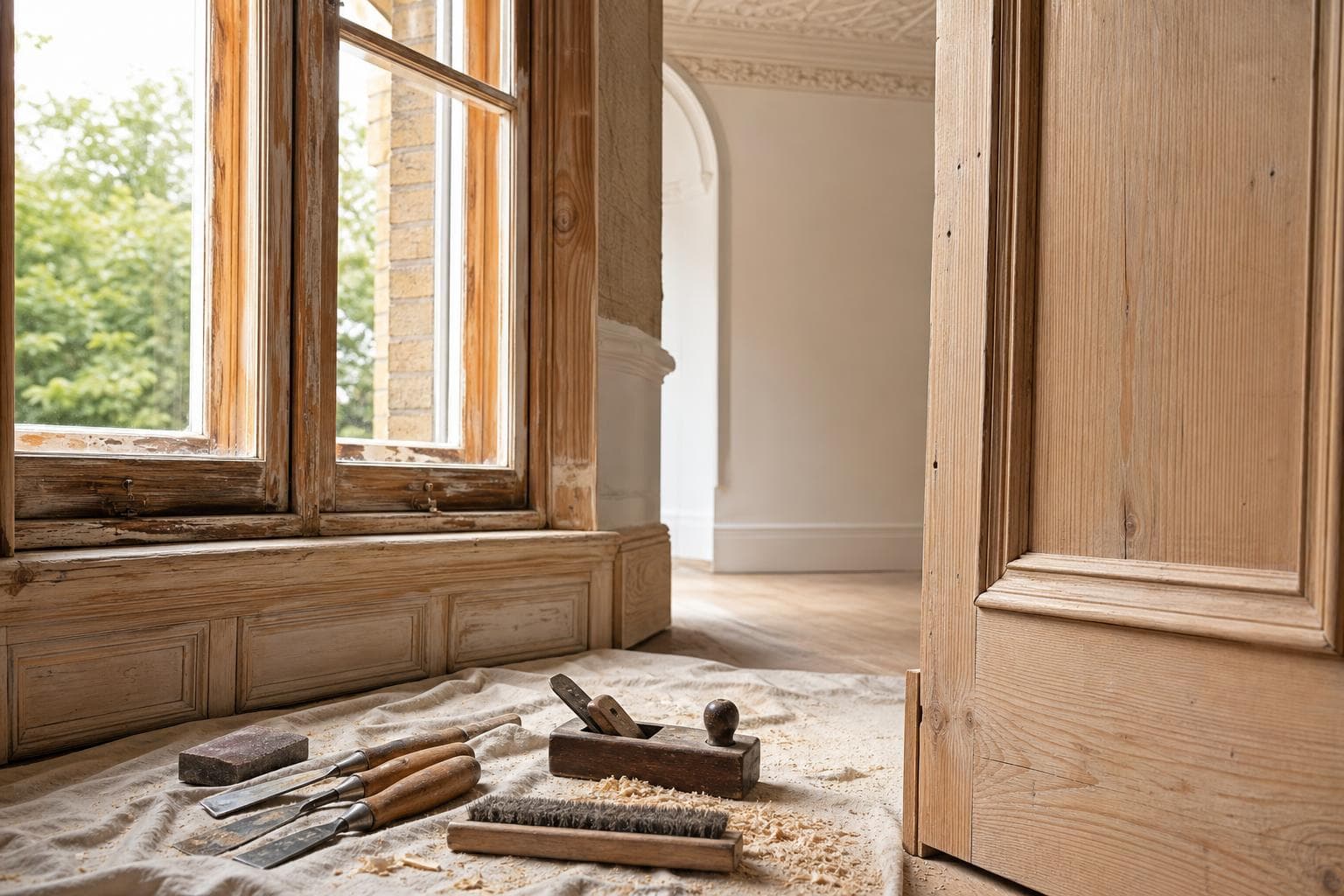 Sash window restoration, Chester